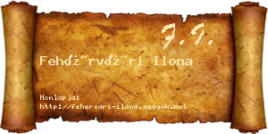 Fehérvári Ilona névjegykártya
