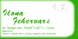 ilona fehervari business card